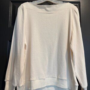 Ann Taylor Loft Boat-neck sweater in cream